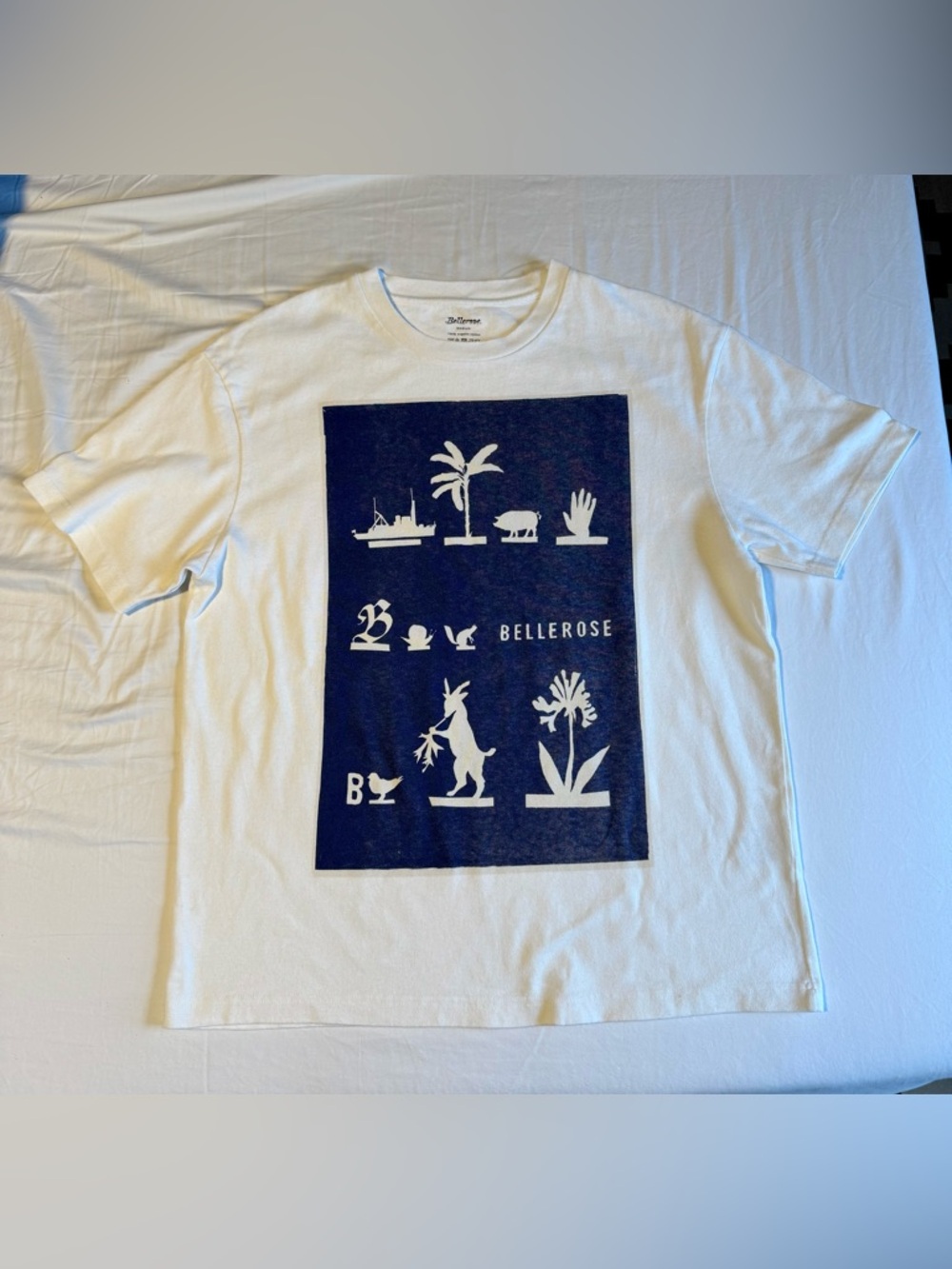 Bellerose 100% Organic Cotton off-white Heavyweight Men’s T Shirt Medium